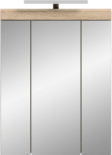 INOSIGN Spiegelschrank Siena, Breite 60cm, inkl. Beleuchtung, 3 Spiegeltüren, 9 Fächer (Set) in verschiedenen Farben erhältlich, Badmöbel, Spiegel, Badschrank, Bad