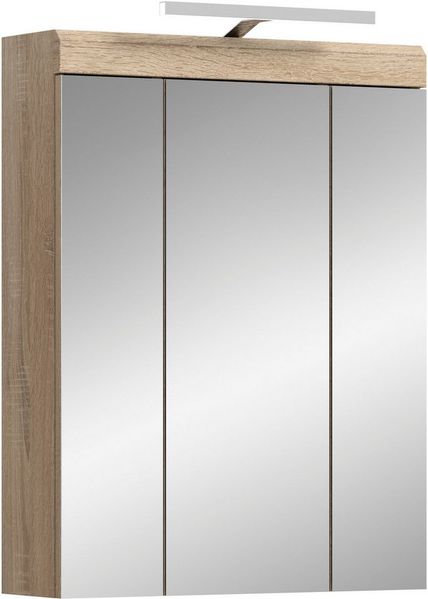 INOSIGN Spiegelschrank Siena, Breite 60cm, inkl. Beleuchtung, 3 Spiegeltüren, 9 Fächer (Set) in verschiedenen Farben erhältlich, Badmöbel, Spiegel, Badschrank, Bad