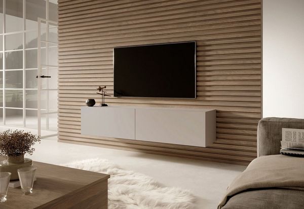 Selsey BISIRA TV-Element, Melamine, Graubeige, 140 cm