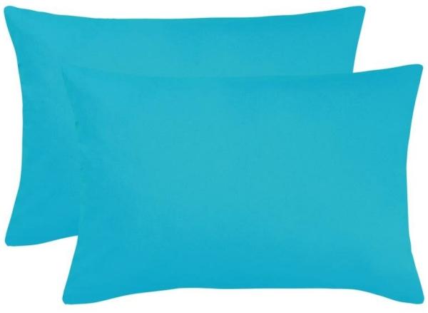 BettwarenShop Single Jersey Kissenbezug Ulm 2er Pack|40x60 cm| türkis
