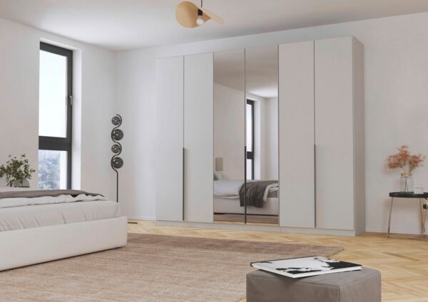 OTTO home Drehtürenschrank Kleiderschrank Schrank Garderobe AGORDO mit Dekor- oder Hochglanzfront (in zwei Griff-Farben, Breiten 91-405 cm) durchdachte Innenausstattung, in 7 Breiten und 2 Höhen MADE IN GERMANY