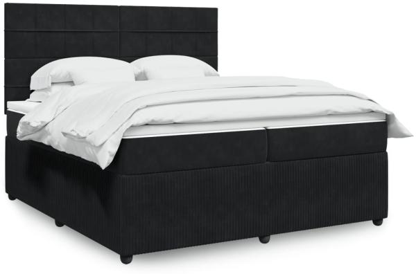 vidaXL Boxspringbett mit Matratze Schwarz 200x200 cm Samt 3292432