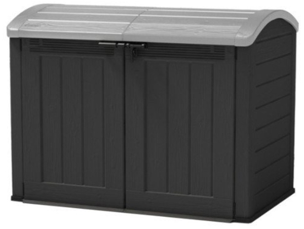 Keter Kunststoff Gartenbox/ Mülltonnenbox "Store-it-out Ultra" (2000 l), anthrazit / grau, 177 x 113 x 134 cm (B x T x H)