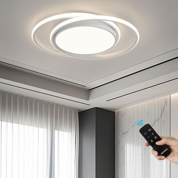 JDONG LED Deckenleuchte 50CM/52CM/60CM Deckenlampe Dimmbar Mit Fernbedienung, Einstellbar Farbtemperatur 3000-6500K, Tageslichtweiß, Kaltweiß, Warmweiß, Neutralweiß, für Jungen Babyzimmer Schlafzimmer Wohnzimmer