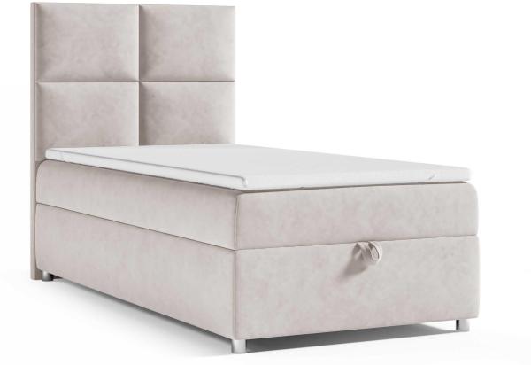 Best for Home Boxspringbett K2 SINGLE mit Bettkasten mit Lieferung, Aufbau & Entsorgung (Creme 70x200)