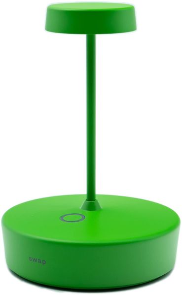 Zafferano, Swap Mini Lampe, Wiederaufladbare und Kabellose Tischlampe mit Touch Control, Geeignet für den Innen- und Außenbereich, Dimmer, 2700 K, Höhe 14,8 cm, Farbe Gelbgrün