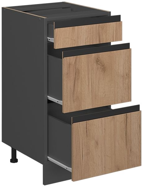 Küchenunterschrank R-Line Goldkraft Eiche 40 cm J-Shape AP Marmor Vicco Bild 4