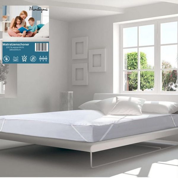 Matratzenschoner Matratzenauflage weiß – wasserfest, 90 x200 & 180 x 200 cm Großen Montegoni, Matratzenschutz, 100% wasserabweisend, allergikergeeignet
