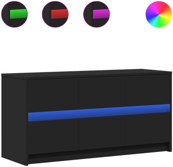 vidaXL TV-Schrank mit LED-Beleuchtung Schwarz 100x34x50 cm 852216
