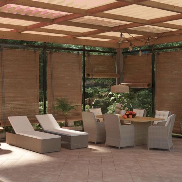 vidaXL 9-tlg. Garten-Essgruppe Poly Rattan Braun 3059473