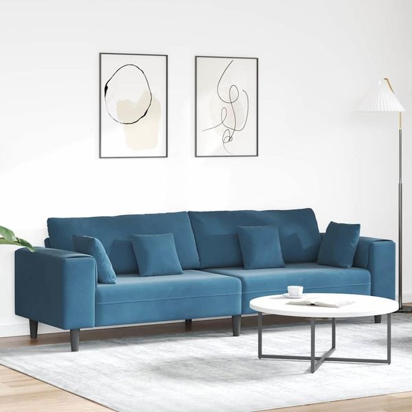 vidaXL Sofa Blau 250 x 77 x 76 cm Samt 3335152