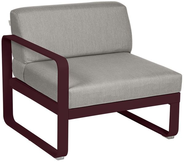 Bellevie Lounge 1-Sitzer Modul B9 Schwarzkirsche B8 Taupegrau Links