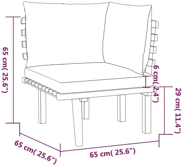vidaXL 8-tlg. Garten-Lounge-Set mit Kissen Massivholz Akazie 3087013 Bild 10