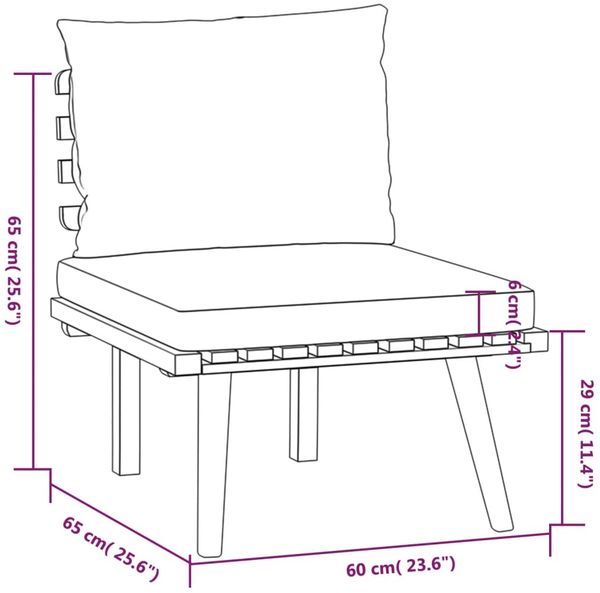 vidaXL 8-tlg. Garten-Lounge-Set mit Kissen Massivholz Akazie 3087013 Bild 9