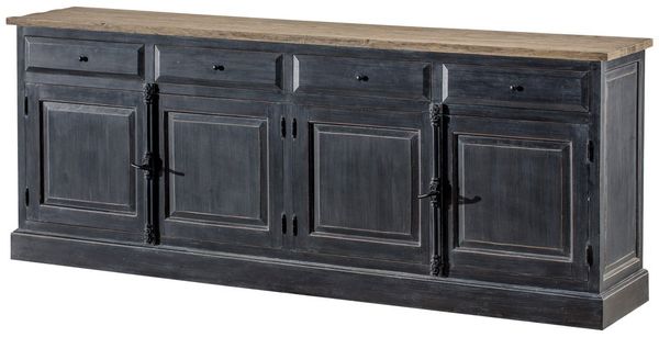 Dekoria Kommode Gordes 240x48x94 old black & natural