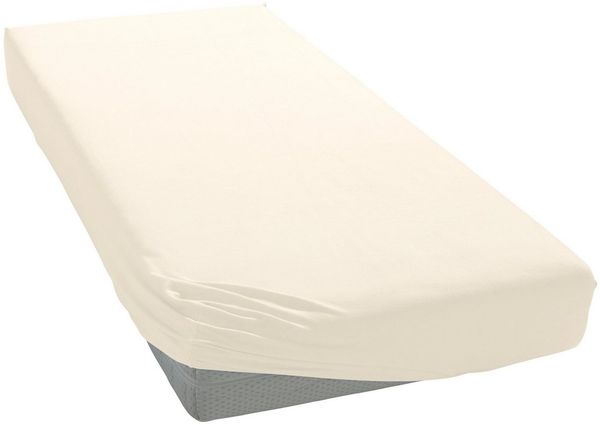 ESTELLA Spannbetttuch Feinjersey | Elfenbein | 100x200 cm | passend für Matratzen 90-100 cm (Breite) x 190-200 cm (Länge) | trocknerfest und bügelfrei | 100% Baumwolle