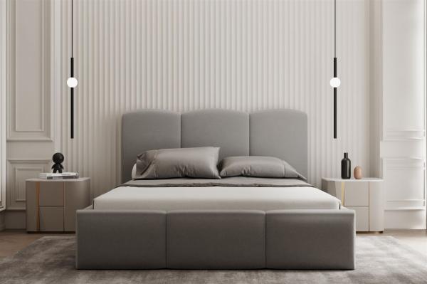 Polsterbett Doppelbett DUNIA Komplettset in Stoff Opera Velvet Steel 140x200cm Bild 2