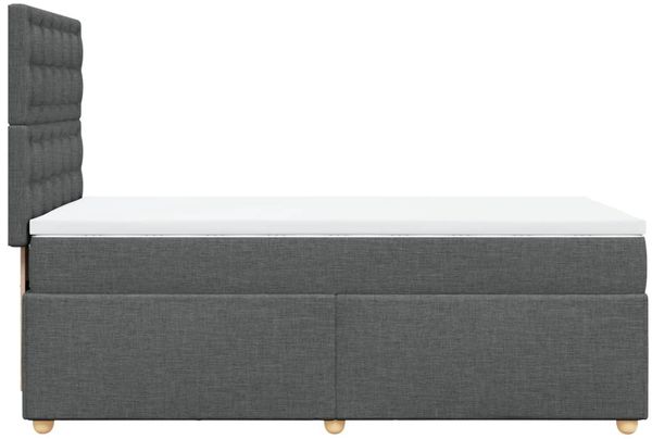 vidaXL Boxspringbett mit Matratze Dunkelgrau 90x200 cm Stoff 3293478 Bild 7