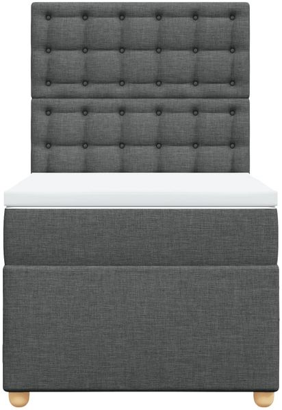 vidaXL Boxspringbett mit Matratze Dunkelgrau 90x200 cm Stoff 3293478 Bild 6