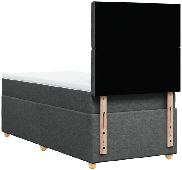 vidaXL Boxspringbett mit Matratze Dunkelgrau 90x200 cm Stoff 3293478 Bild 8