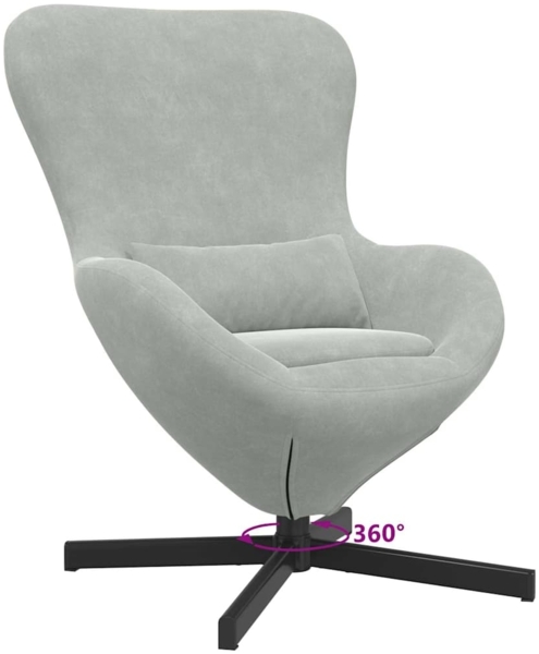 vidaXL Eiersessel Hellgrau 63 x 73 x 90 cm Samt 42002756 Bild 8