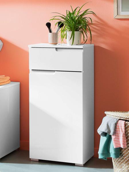 Bad-Kommode Spirit / Spice, Holzwerkstoff, Weiß, 40 x 85 x 32 cm