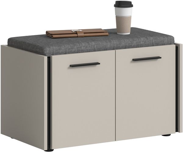 Home affaire Sitzbank RAK, Breite 75 cm, inkl. Sitzkissen, 2 Türen, 2 Einlegeböden, 4 Fächer (bietet Platz für ca. 12 Schuhe), Bank, Garderobenbank, Dielenbank, Flurbank, Kommode