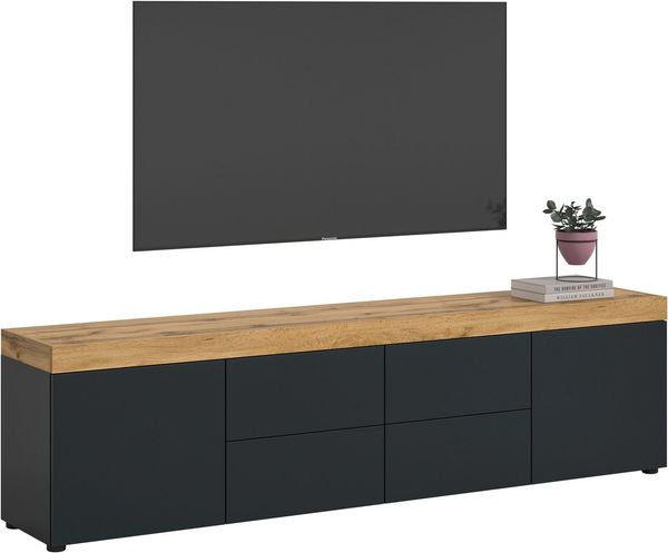 OTTO home Lowboard MAMBO, Breite 200cm, 2 Türen, 4 Schubkästen, push-2-open (1 St, 2 farbige Ausführung, in verschiedenen Farben erhältlich), Lowboard, TV Unterschrank, Tv-Schrank, Wohnzimmer