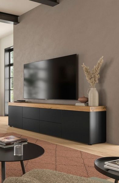 OTTO home Lowboard MAMBO, TOPSELLER!, Breite 200cm, 2 Türen, 4 Schubkästen, push-2-open (1 St, 2 farbige Ausführung, in verschiedenen Farben erhältlich), Lowboard, TV Unterschrank, Tv-Schrank, Wohnzimmer