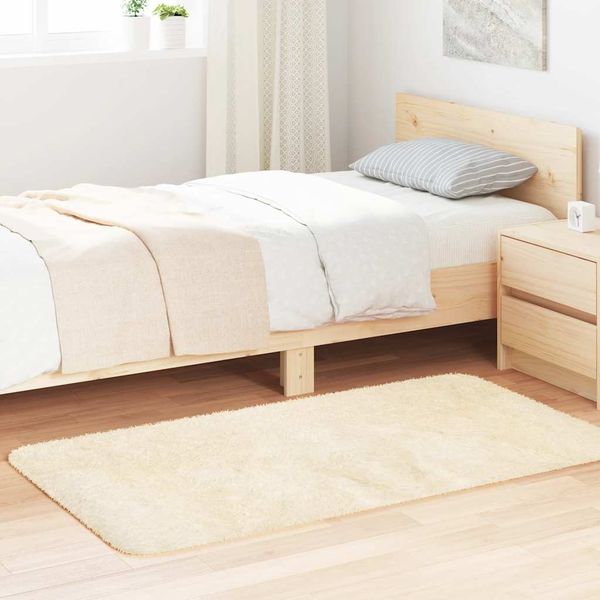 vidaXL Teppich Shaggy Hochflor NAVARRA Creme 80x150 cm Polyester 4102815