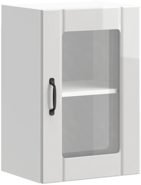 vidaXL Küchen-Hängeschrank mit Glastür Lucca Hochglanz-Weiß 853769