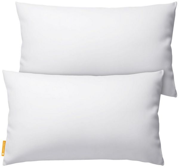 Gentle North Kopfkissen (40x40 cm groß) - 2er Set Kissen für Bett und als Dekokissen - Mit Reißverschluss für Füllung - Sofakissen - Zierkissen für Couch und Sofa - Ökotex - Waschbar bis 60° - Weiß