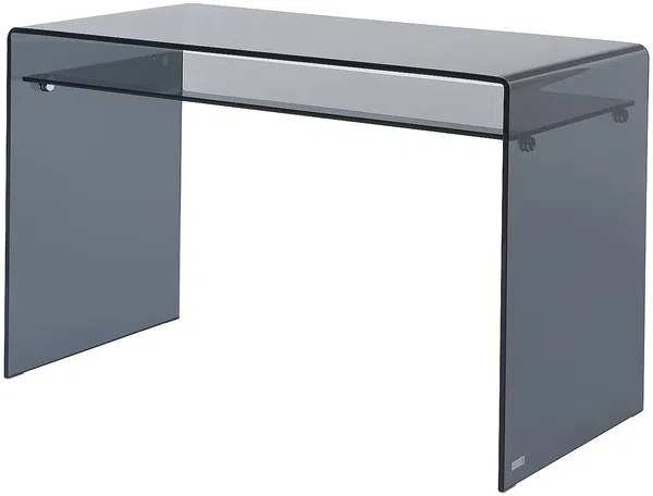 Vente-unique - STILEOS Büromöbel Glas Grau - B 60 cm x H 75 cm x L 120 cm Bild 2