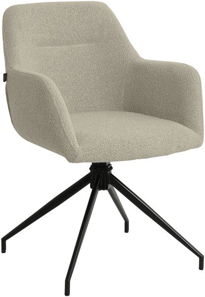 CLP Esszimmerstuhl Merlinda mit Teddystoff 360° drehbar mit Armlehnen,taupe