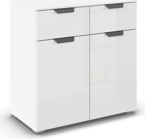 rauch Aditio Box, Kommode, 2-türig, 2 Schubladen mit Glasfront, mit Softclose-Funktion, Farbe Weiß, BxHxT 80x81x42cm Bild 3