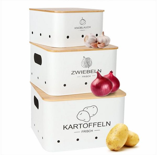 KingLux Aufbewahrungsbox 3Stk. Kartoffel Aufbewahrungsbox, Hält Gemüse Länger Frisch (3 St)