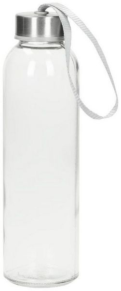 elasto Trinkflasche 500 ml Glasflasche "Pure" Wasserflasche mit softer Hülle, Sportflasche, Für Unterwegs, Bottle, Schule und Arbeit, Kautschukhülle