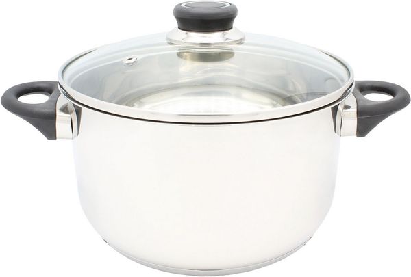 Fleischtopf 20cm DENVER Edelstahl, mit Glasdeckel