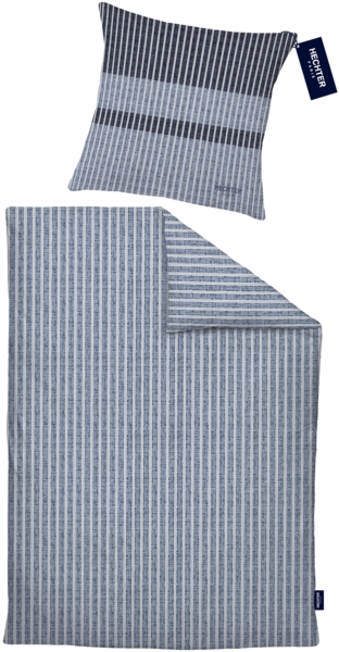 Hechter Paris Bettwäsche Renforce 0041306 LÄNGSSTREIFEN, marine, 1x 135x200 cm + 1x 80x80 cm