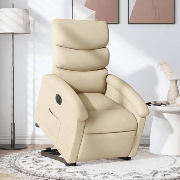 vidaXL Relaxsessel mit Aufstehhilfe Elektrisch Creme Stoff 3204011