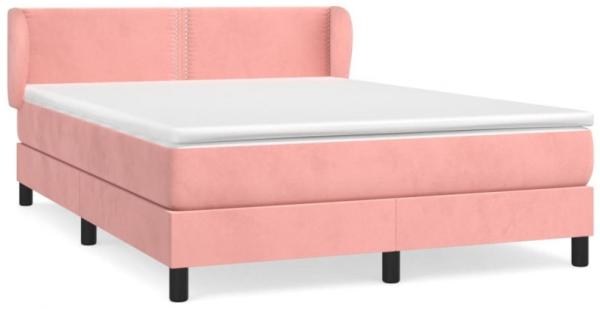 vidaXL Boxspringbett mit Matratze Rosa 140x200 cm Samt 3127438