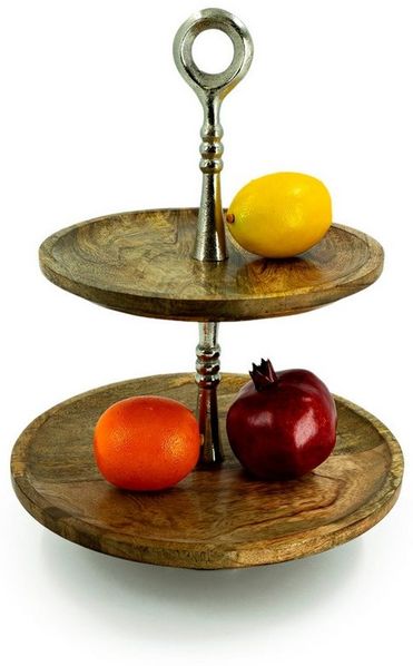 HTI-Living Etagere Etagere aus Mangoholz, Holz, Aluminium, (Stück, 1-tlg, 1 Etagere), Dekoration, Servieren, Aufbewahren
