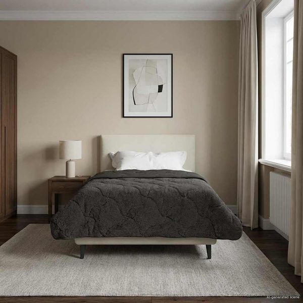 vidaXL Winterbettdecke Gepolstert Anthrazit 140 x 220 cm 42026307