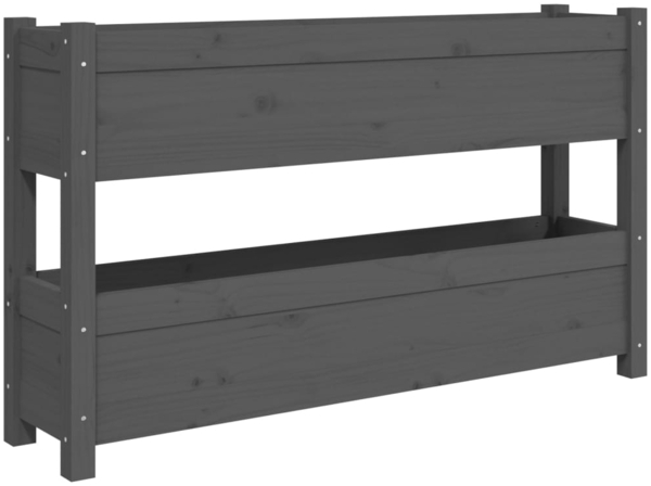 vidaXL Pflanzkübel Grau 112x25x66 cm Massivholz Kiefer 823929