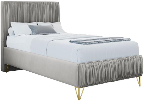 Mirjan24 Boxspringbett Lux I , grau, 90 x 200 cm