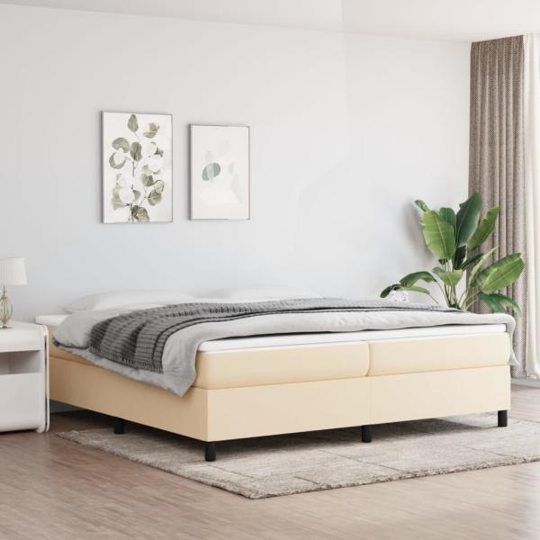 Boxspringbett Creme 200x200 cm Stoff [3120891]