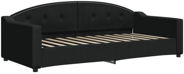 vidaXL Tagesbett Ausziehbar mit Matratzen Schwarz 90x200 cm Stoff 3197550 Bild 4