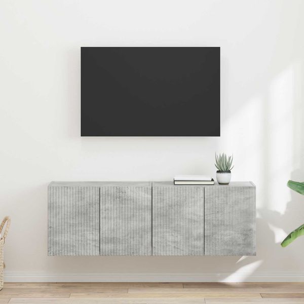 vidaXL TV-Wandschrank 2 pcs Beton Grau 59,5 x 31 x 40 cm Holzwerkstoff 892336