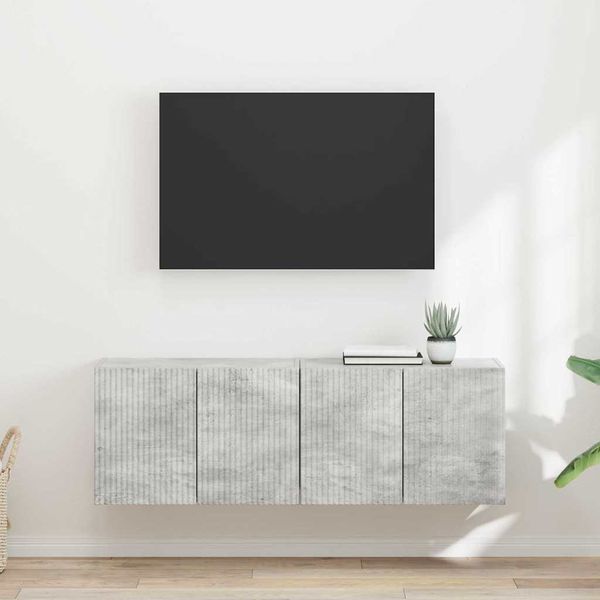 vidaXL TV-Wandschrank 2 pcs Beton Grau 59,5 x 31 x 40 cm Holzwerkstoff 892336