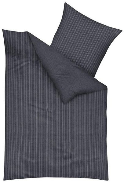 Kaeppel Wendebettwäsche Eternity Combo Bettwäsche, Satin mit seidigem Glanz, Streifen-Design, Mako-Satin, 3 teilig